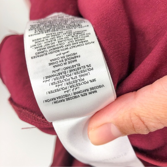 Significant Other Revolve Midi Wedding Guest Formal Wine Red Ruffle Dress Size 4 - Picture 6 of 6